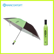 21"*8k Rain Promotional Folding Wine Bottle Umbrella